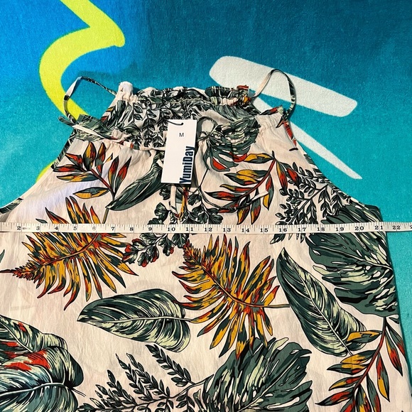 Yumiday Multicolor Tropical Leaves Midi Dress - Picture 3 of 4